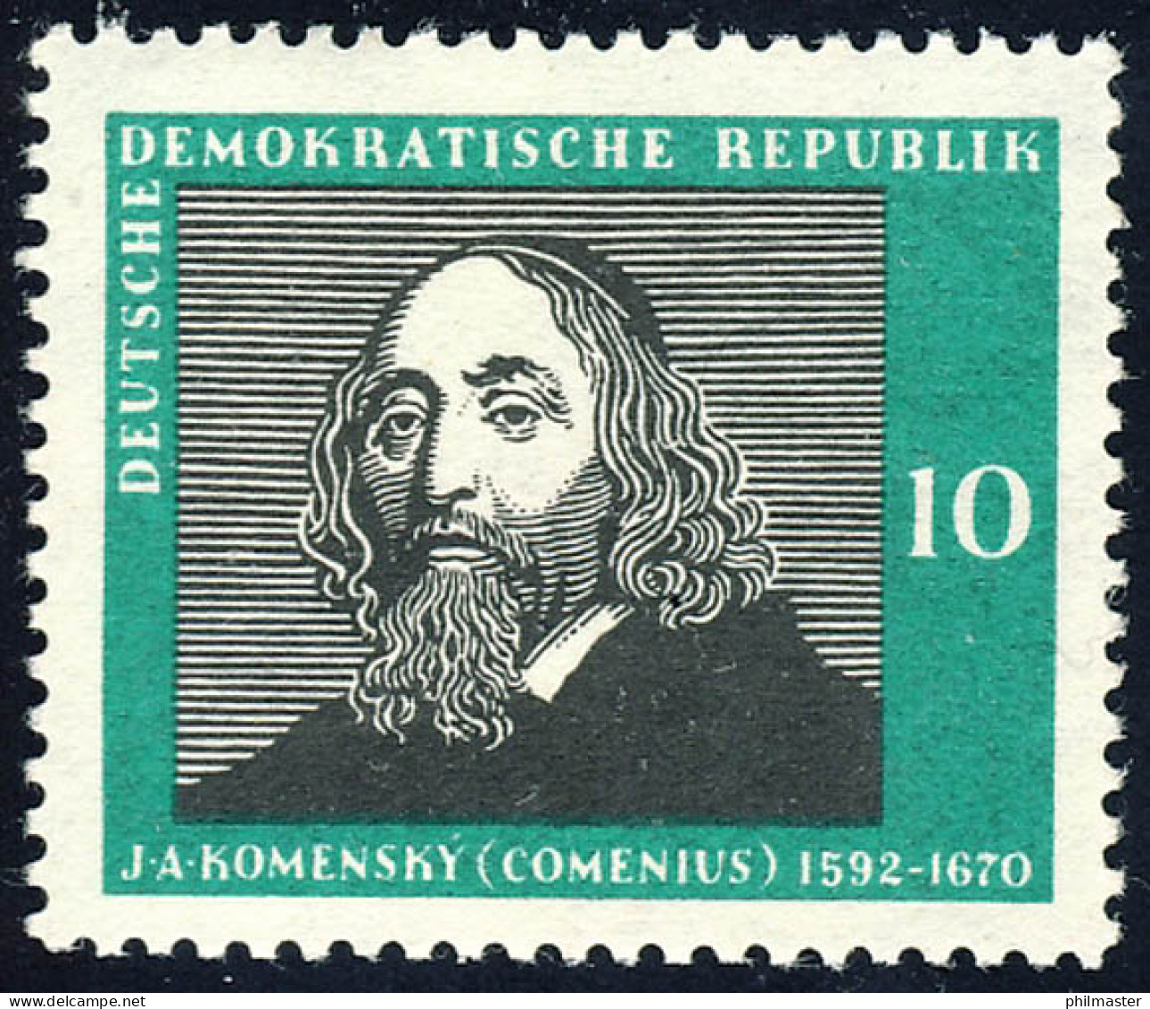 643 300 Jahre Comenius 10 Pf  ** - Unused Stamps