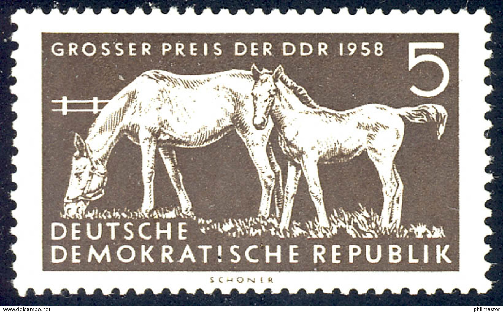 640 Pferderennen Großer Preis 5 Pf ** - Unused Stamps