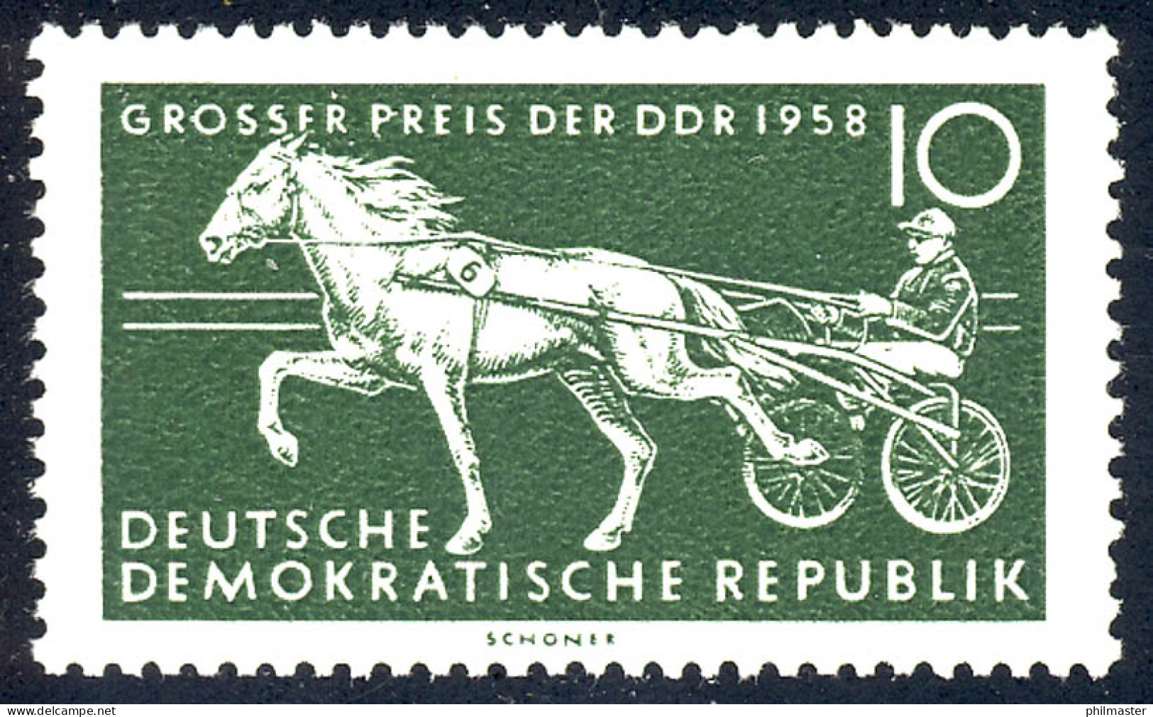 641 Pferderennen Großer Preis 10 Pf ** - Unused Stamps