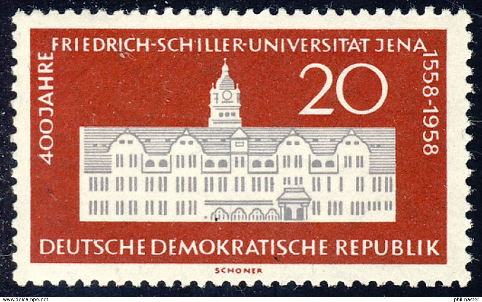 648 Friedrich-Schiller-Uni Jena 20 Pf ** - Unused Stamps