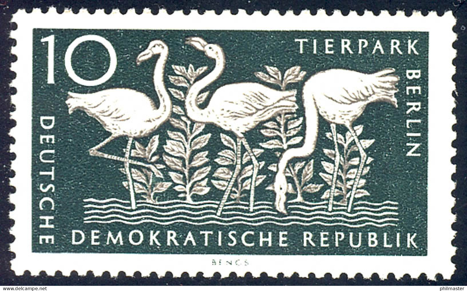 552 Tierpark 10 Pf Rosaflamingos ** - Unused Stamps