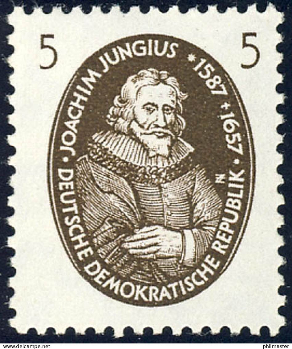 574 Naturwissenschaftler 5 Pf Jungius ** - Unused Stamps