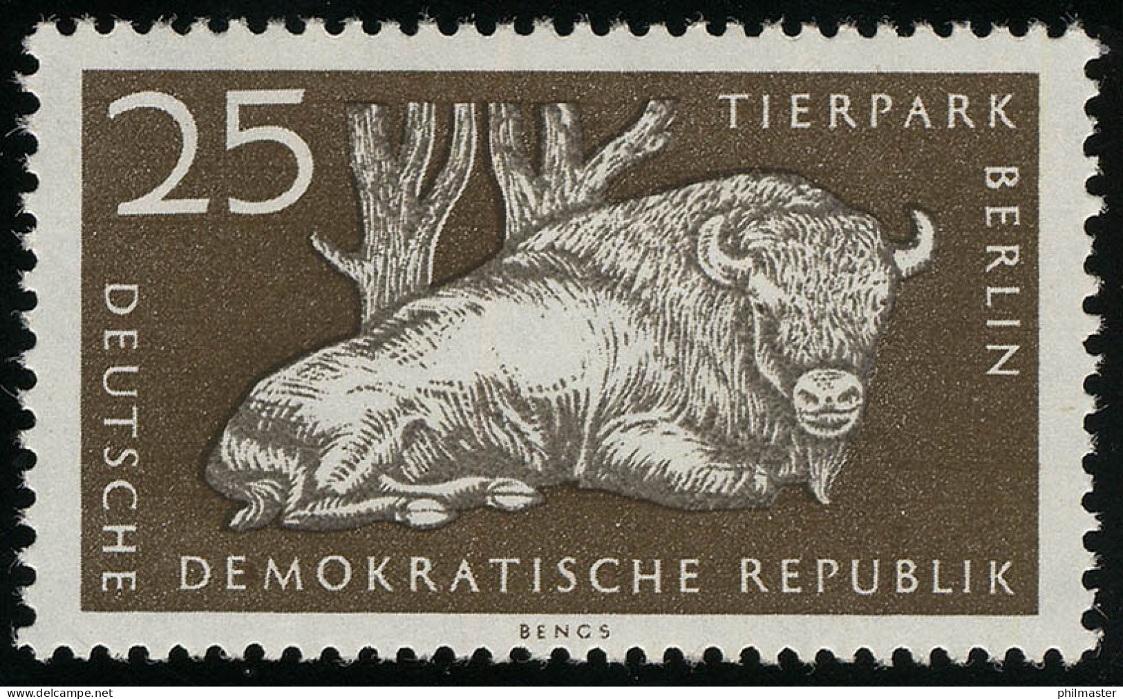 555 XI Tierpark 25 Pf Wisent Wz.2 XI ** - Unused Stamps