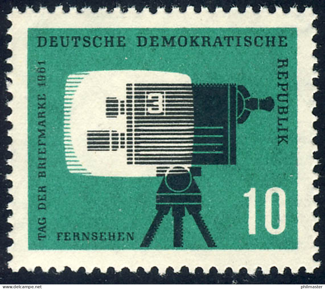 861 Tag Der Briefmarke Fernsehkamera 10 Pf ** - Nuovi