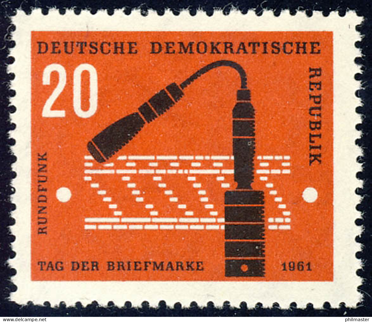862 Tag Der Briefmarke Studiomikrophon 20 Pf ** - Ungebraucht