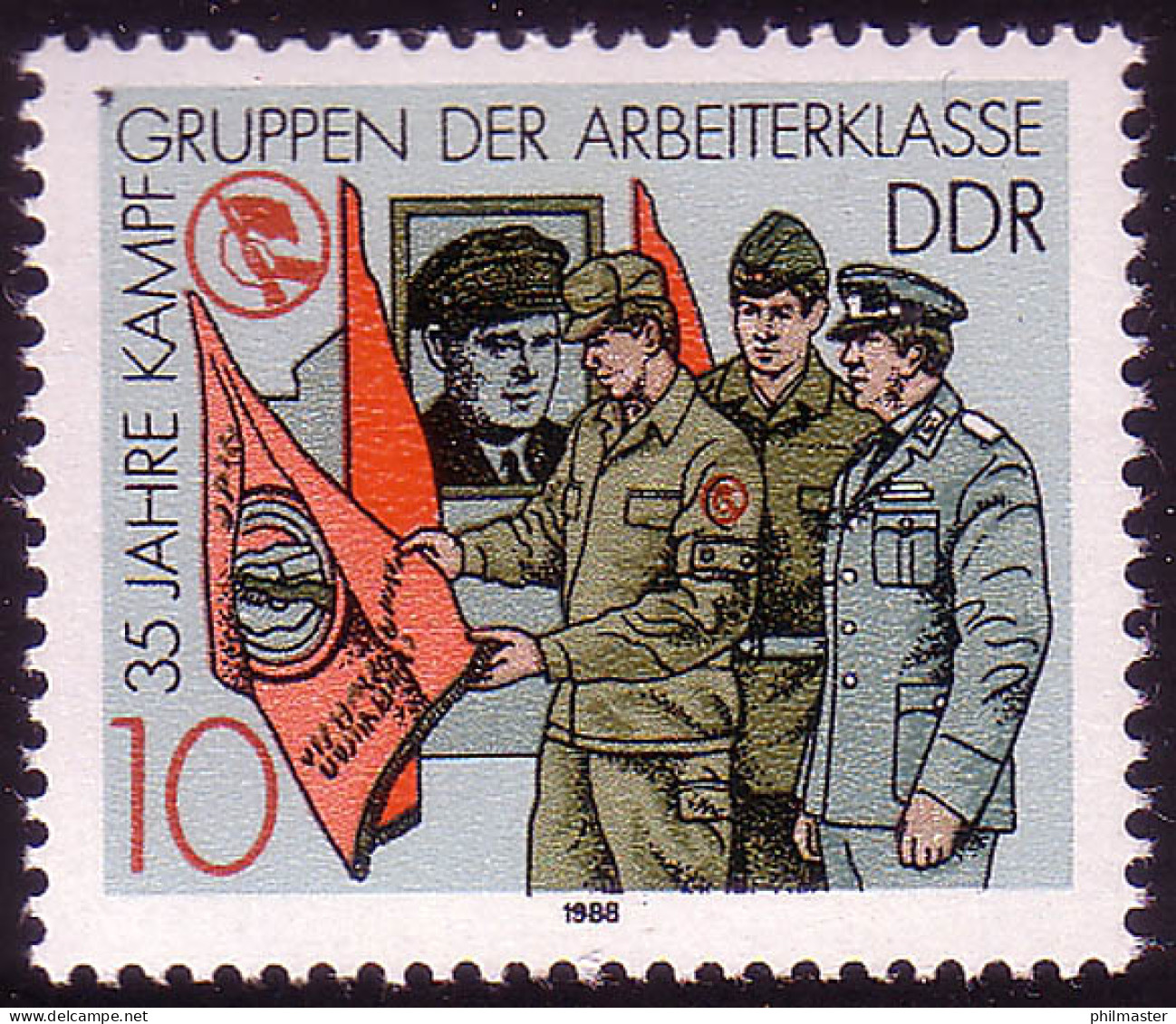 3178 Kampfgruppen 10 Pf Ernst-Thälmann-Ehrung ** - Nuevos