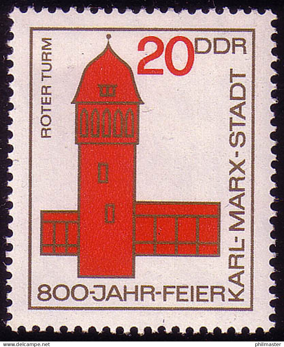 1118 800 Jahre Chemnitz Roter Turm 20 Pf ** Postfrisch - Nuovi