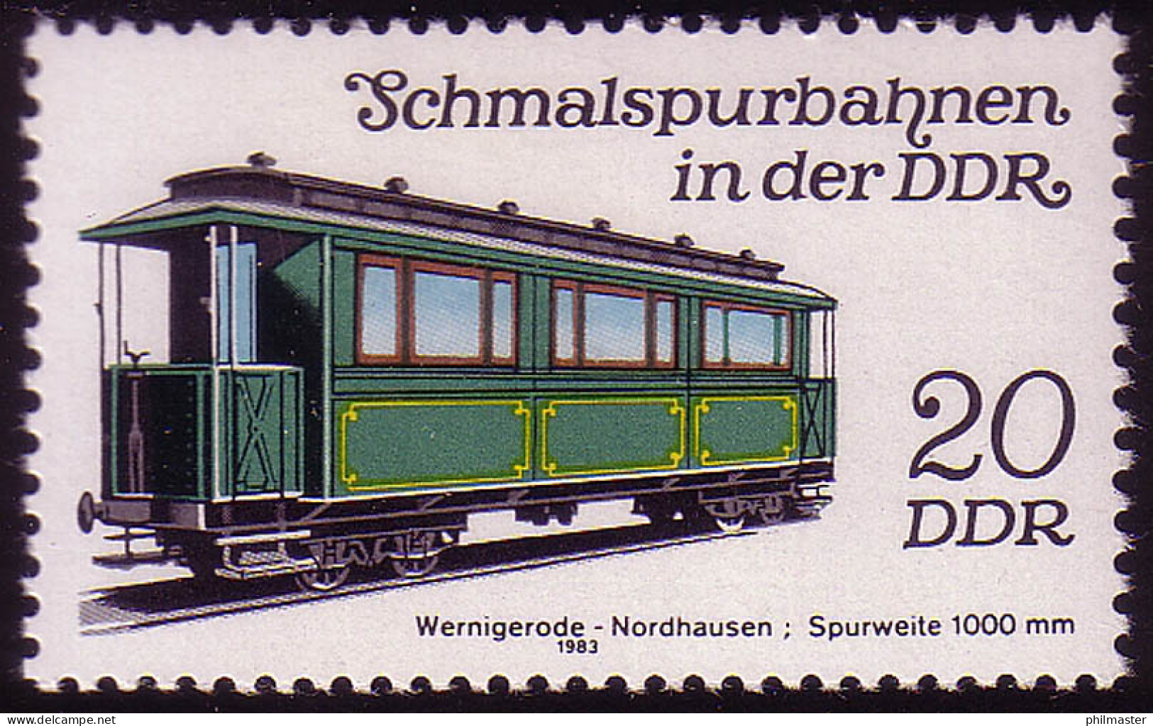 2793 Schmalspurbahnen 20 Pf 1983 Personenwagen ** Postfrisch - Nuevos