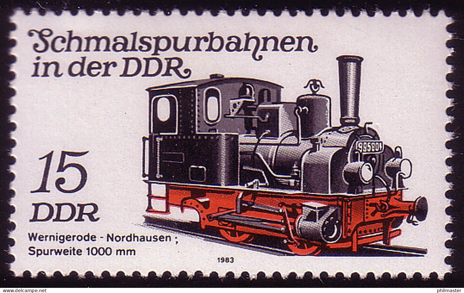 2792 Schmalspurbahnen 15 Pf 1983 Lokomotive ** Postfrisch - Neufs
