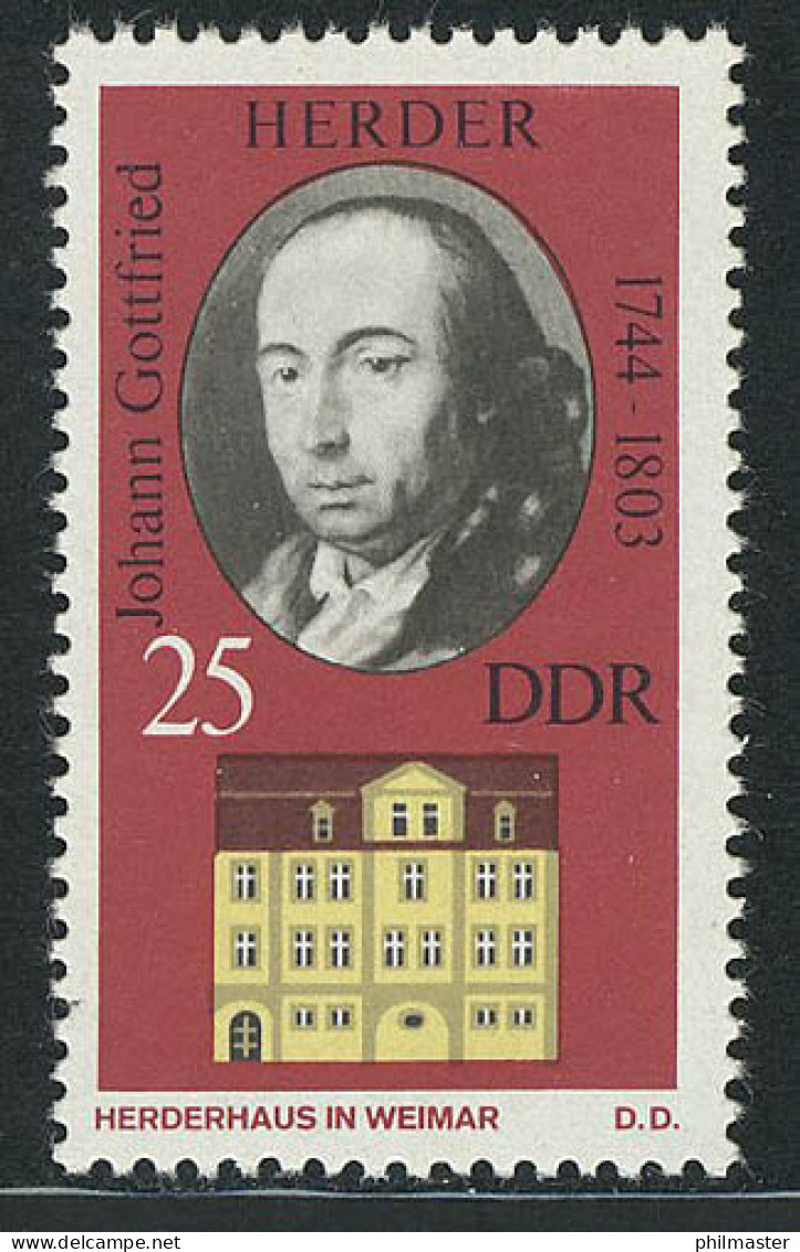 1859 Gedenkstätten Weimar Herder 25 Pf ** Postfrisch - Unused Stamps