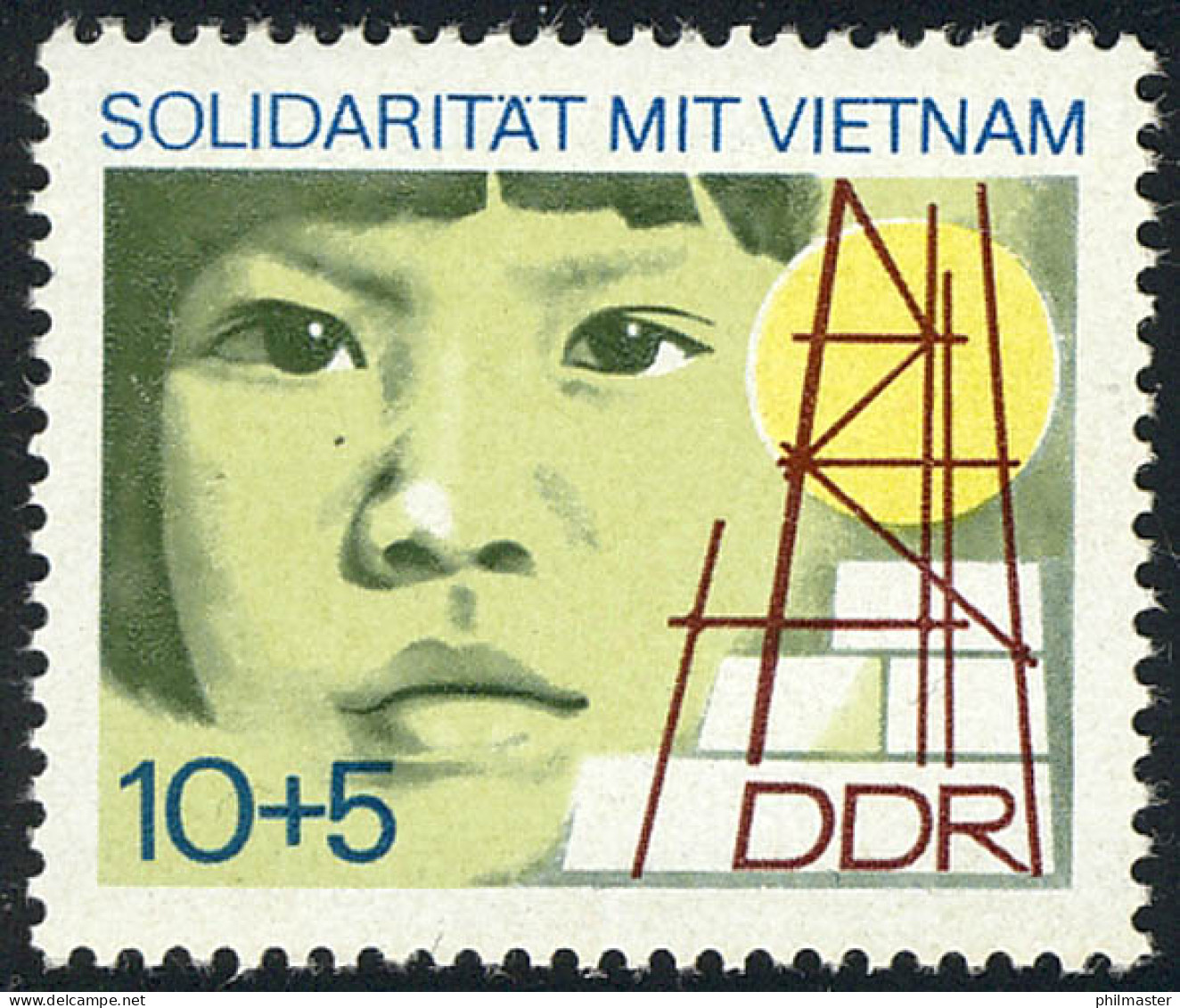 1886 Vietnam 10+5 Pf ** Postfrisch - Unused Stamps