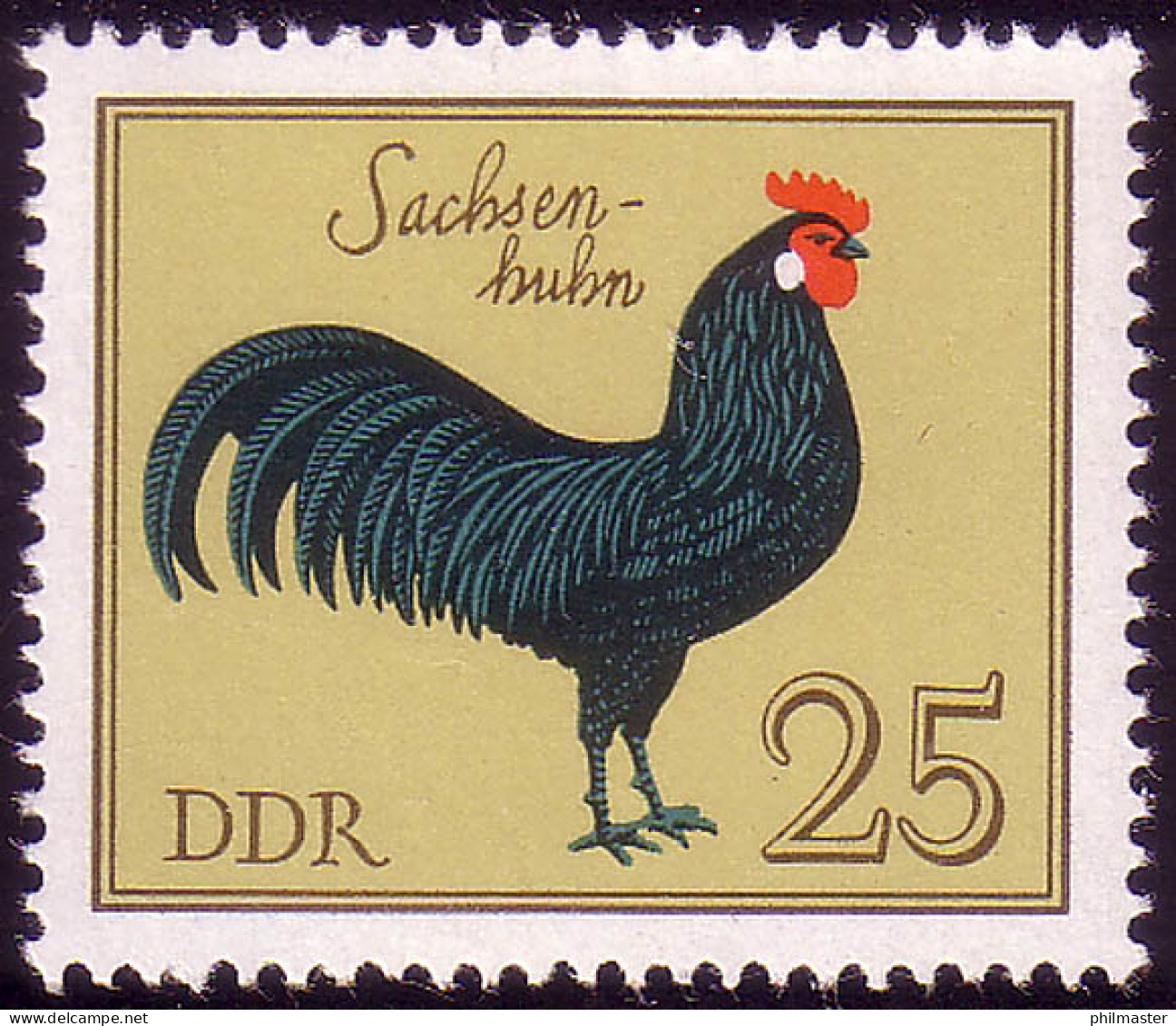 2397 Geflügelrassen 25 Pf Sachsenhuhn ** Postfrisch - Unused Stamps