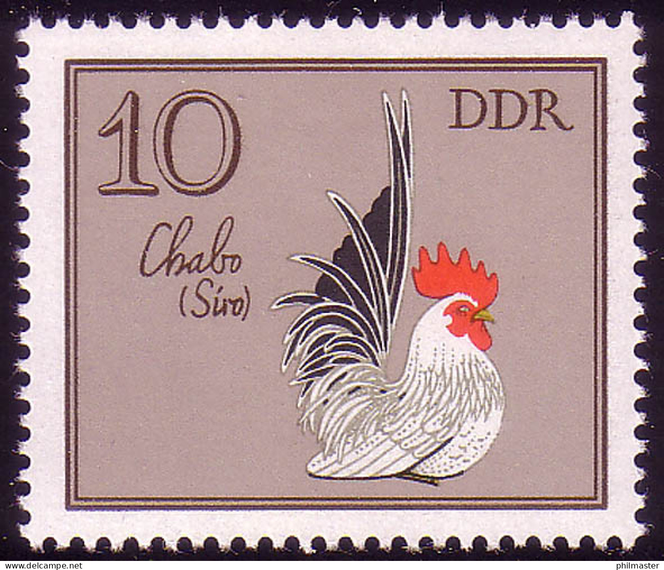 2394 Geflügelrassen 10 Pf Chabo Siro, Zwerghuhn ** Postfrisch - Unused Stamps