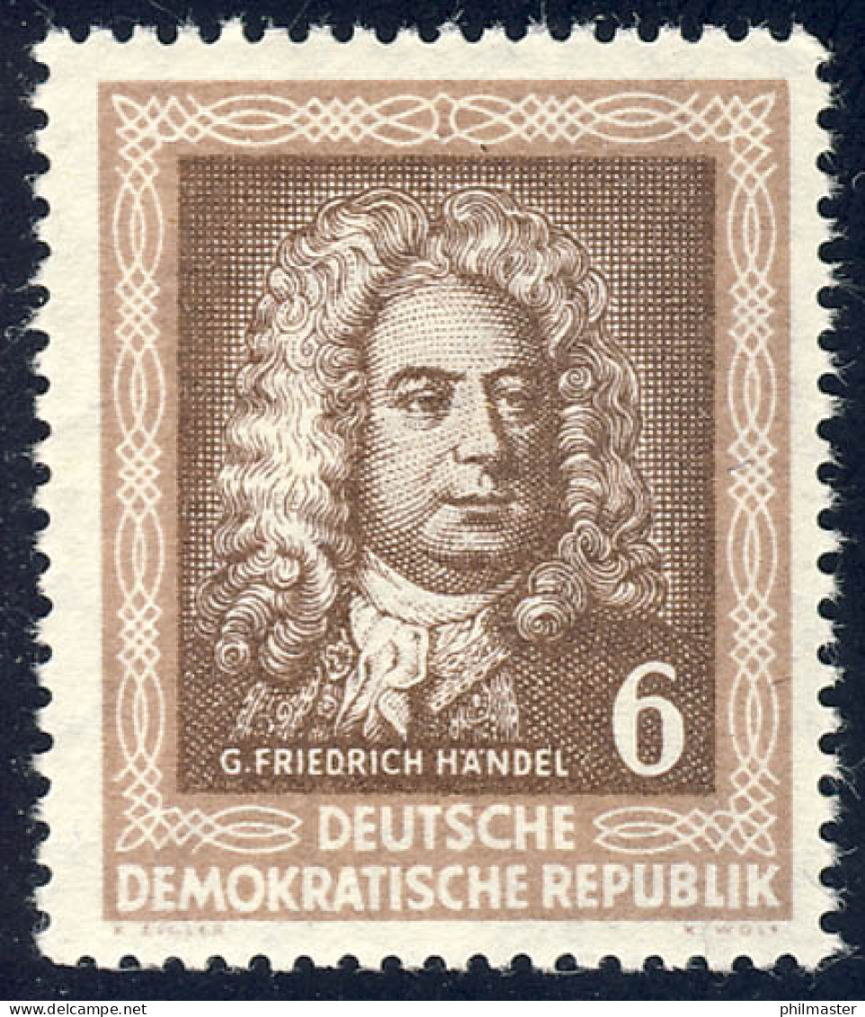 308 Händelfest 6 Pf Georg Friedrich Händel ** - Unused Stamps