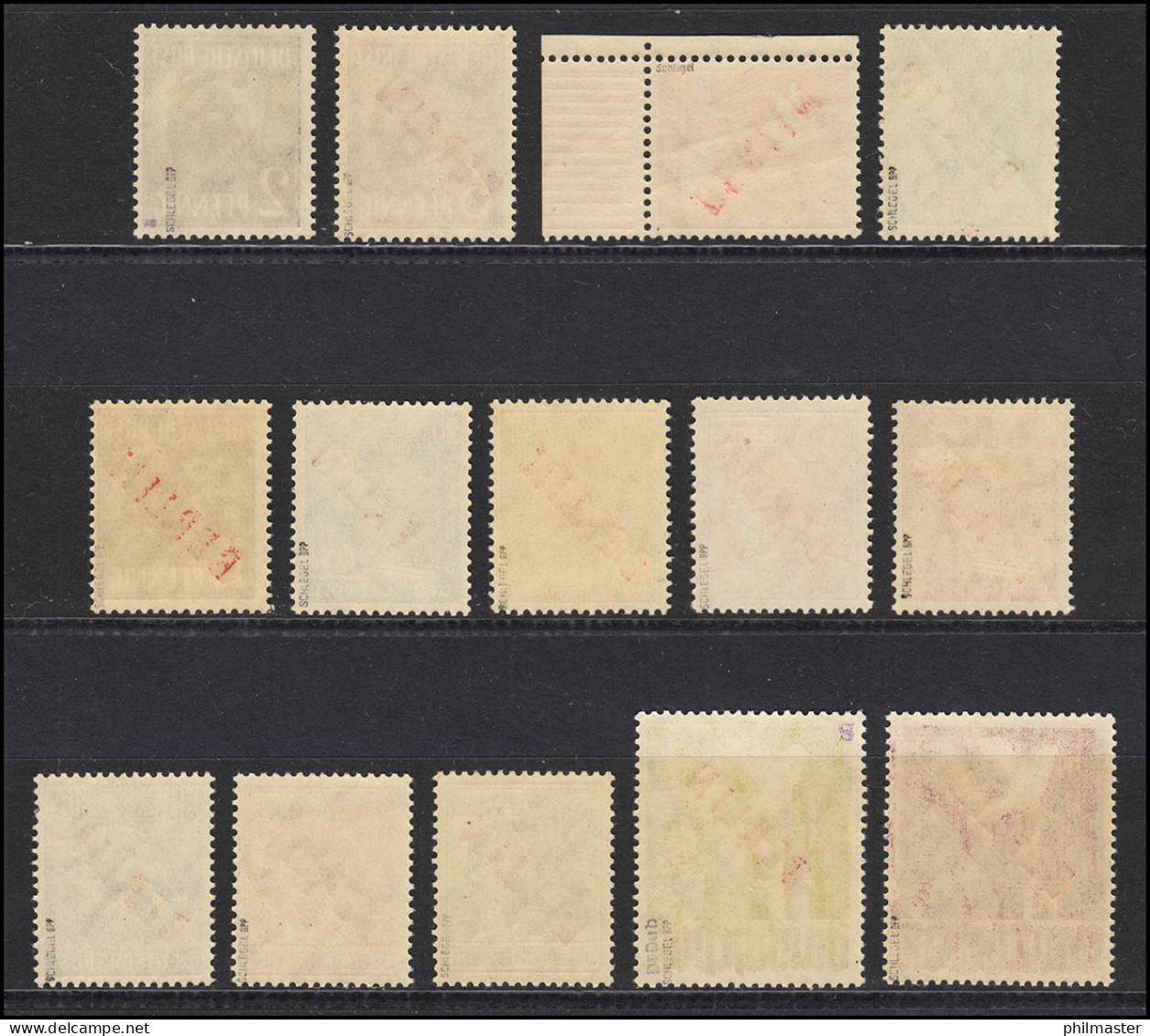 21-34 Berlin Rotaufdruck - Satz ** Postfrisch, Alle Marken Geprüft Schlegel - Unused Stamps