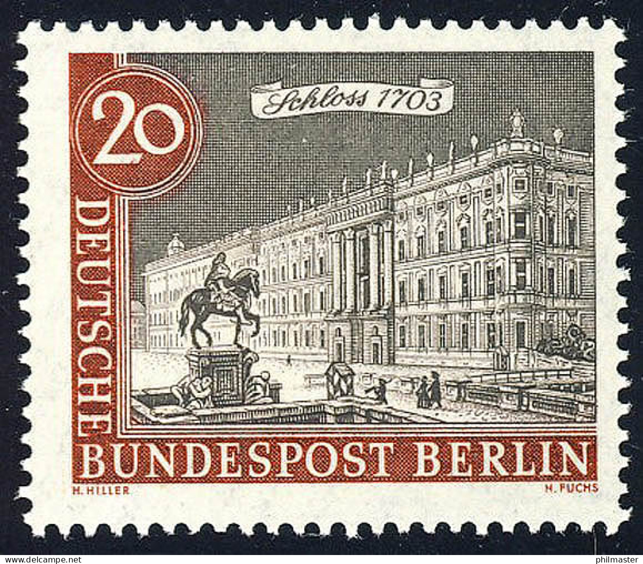 221 Alt-Berlin 20 Pf Berliner Schloß ** - Unused Stamps