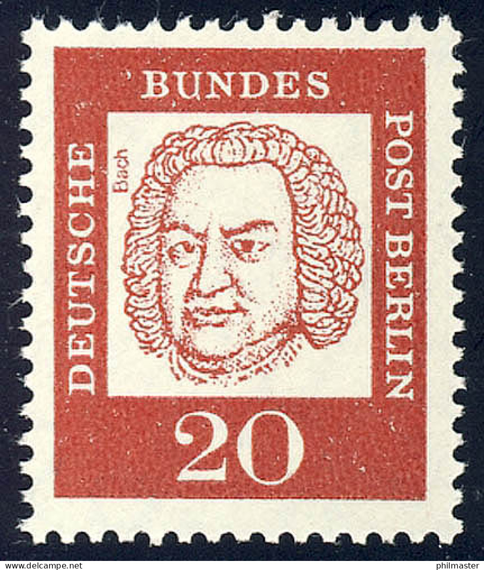 204 Bedeutende Deutsche 20 Pf  Johann Sebastian Bach ** - Unused Stamps