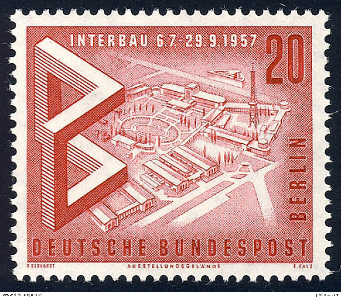 161 Bau Austellung 20 Pf Modell Ausstellungsgelände ** - Unused Stamps