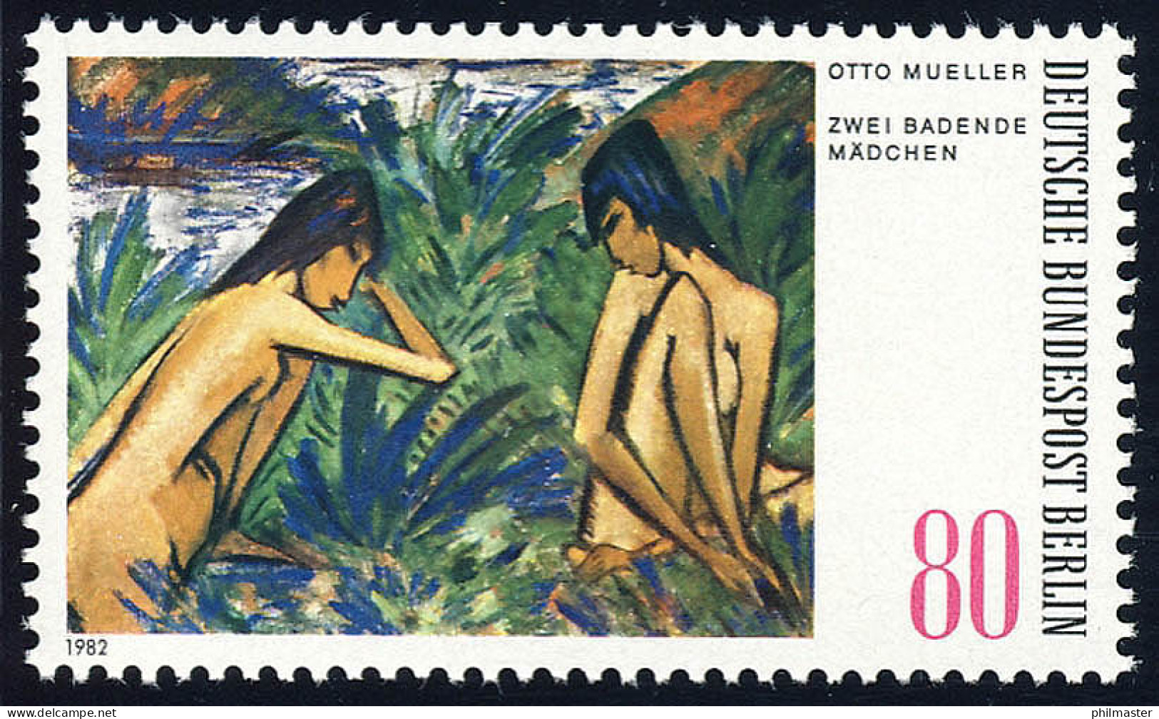 679 Gemälde 80 Pf Otto Mueller ** - Unused Stamps