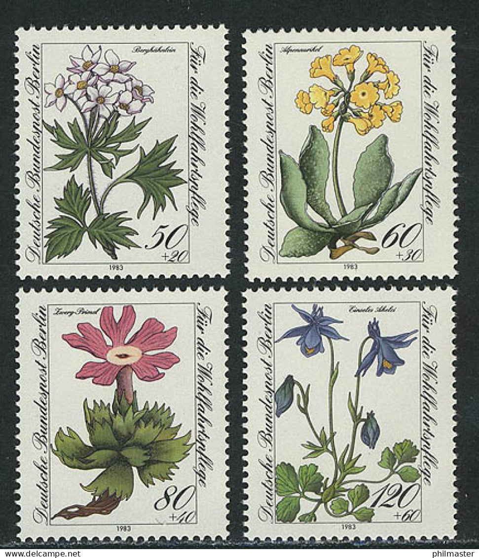 703-706 Wofa Alpenblumen 1983, Satz ** - Nuevos