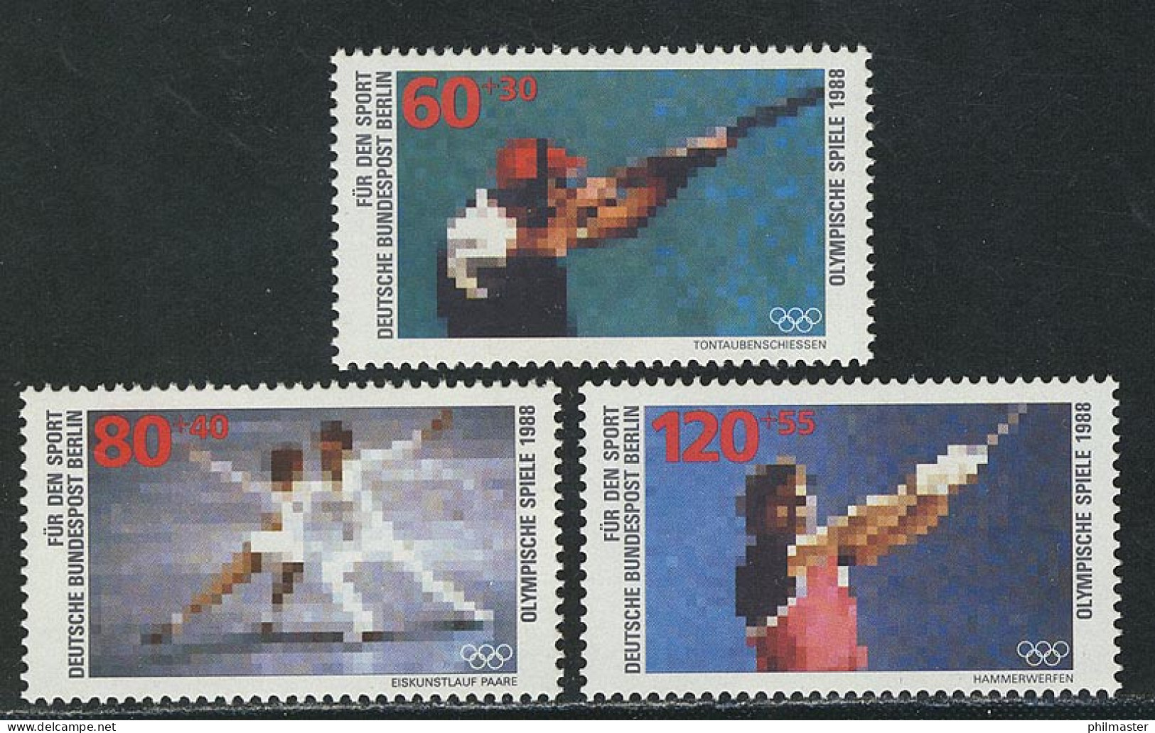 801-803 Sporthilfe Olympiade 1988, Satz Postfrisch - Unused Stamps