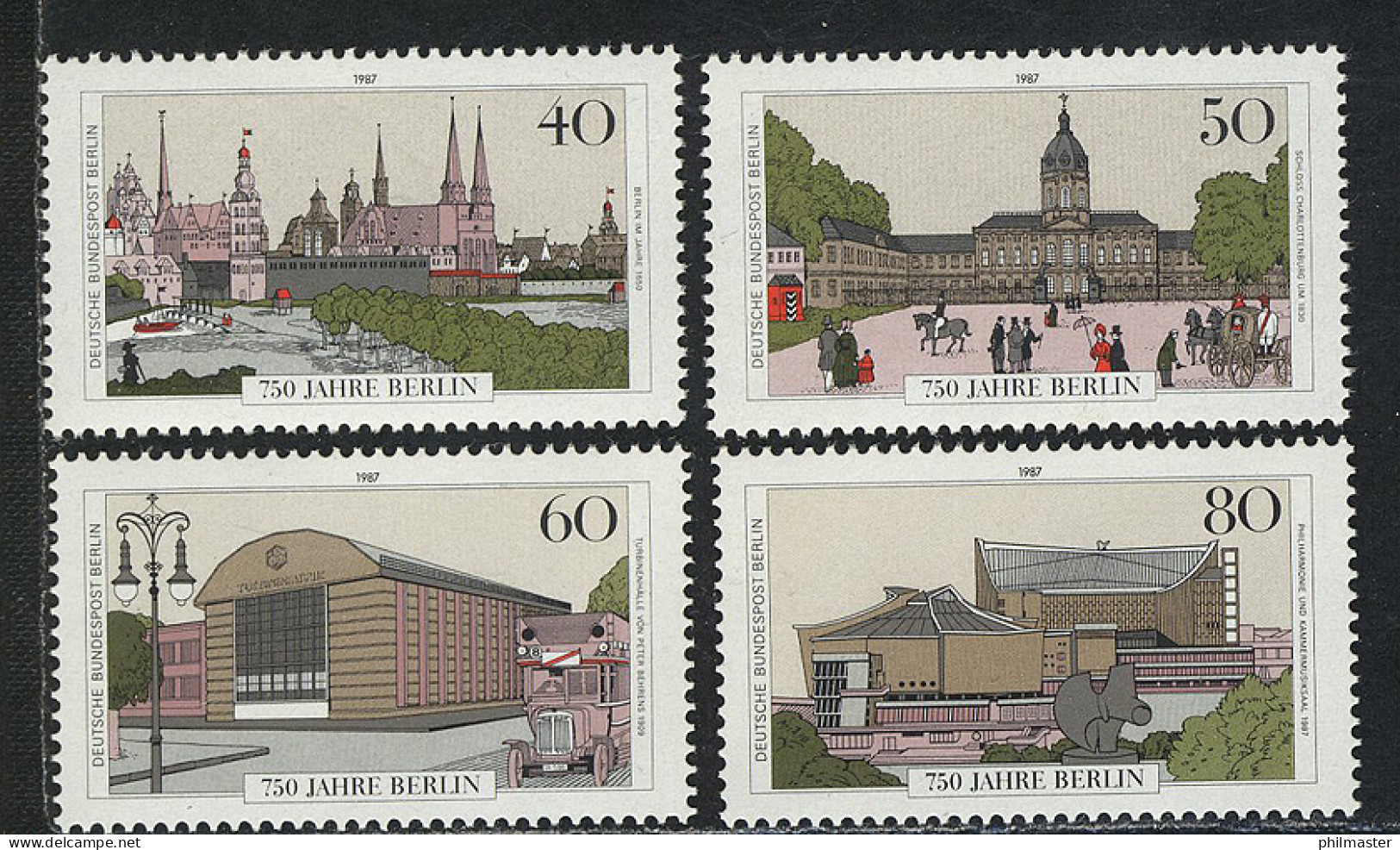 772-775 Jubiläum 750 Jahre Berlin 1987 - Einzelmarken Aus Block 8, Satz ** - Nuovi