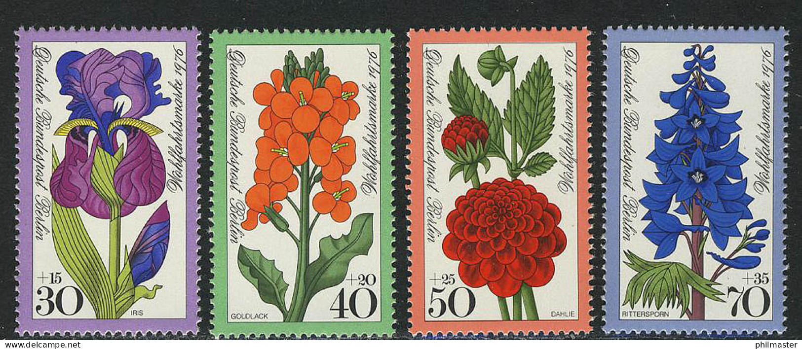 524-527 Wofa Gartenblumen 1976, Satz ** - Ungebraucht
