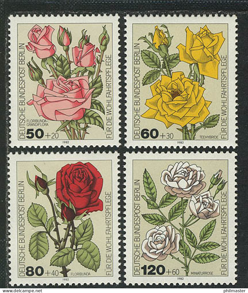 680-683 Wofa Gartenrosen 1982, Satz ** - Unused Stamps