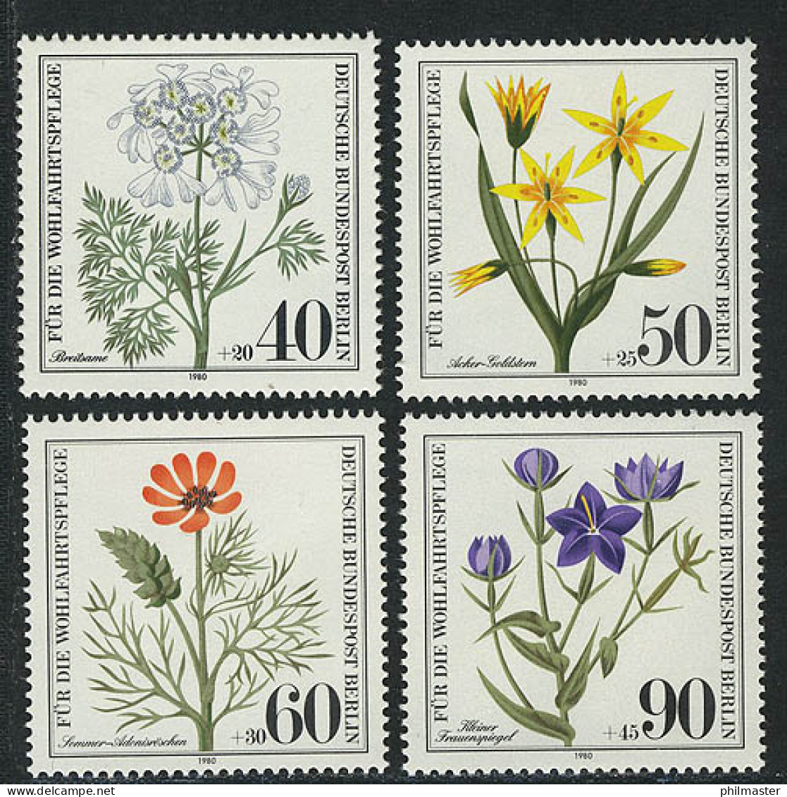 629-632 Wofa Ackerwildkräuter 1980, Satz ** - Unused Stamps