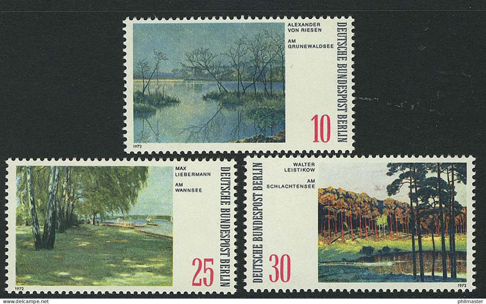 423-425 Landschaften 1972, Satz ** - Ungebraucht