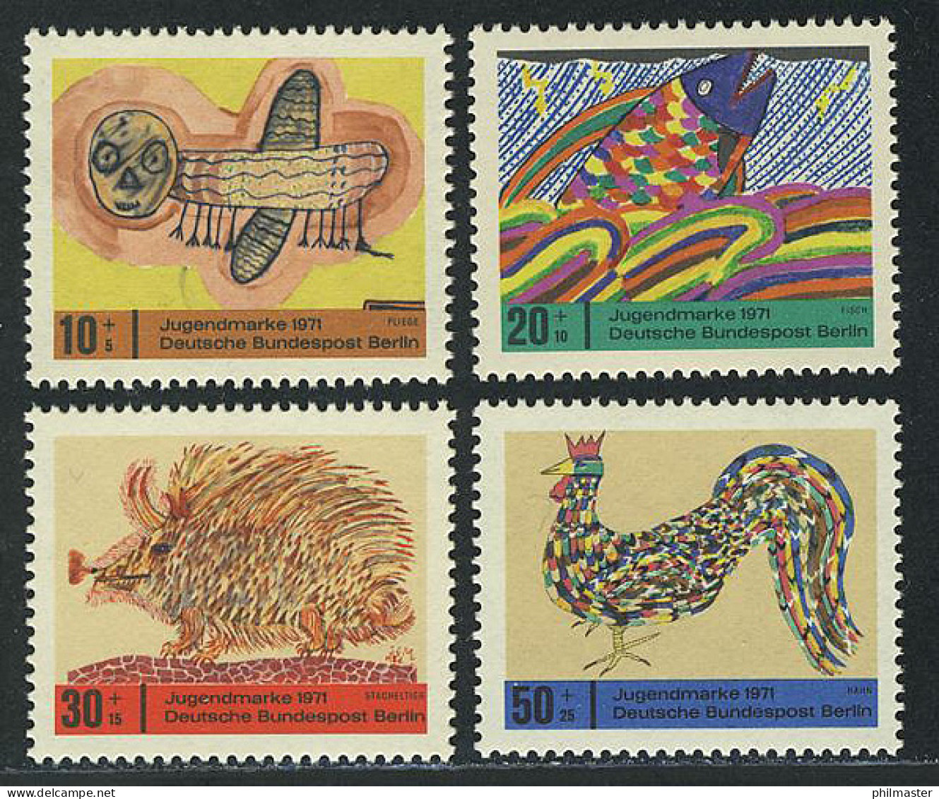 386-389 Jugend Kinderzeichnungen 1971 Satz ** - Unused Stamps