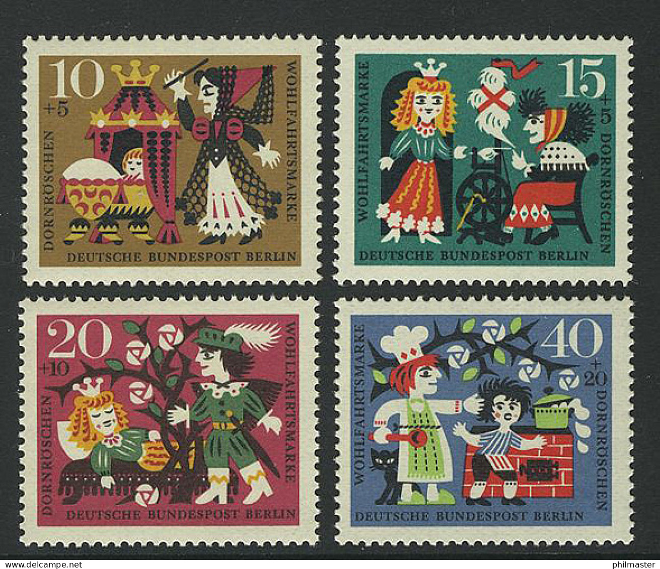 237-240 Wofa Märchen Grimm Dornröschen 1964, Satz ** - Unused Stamps