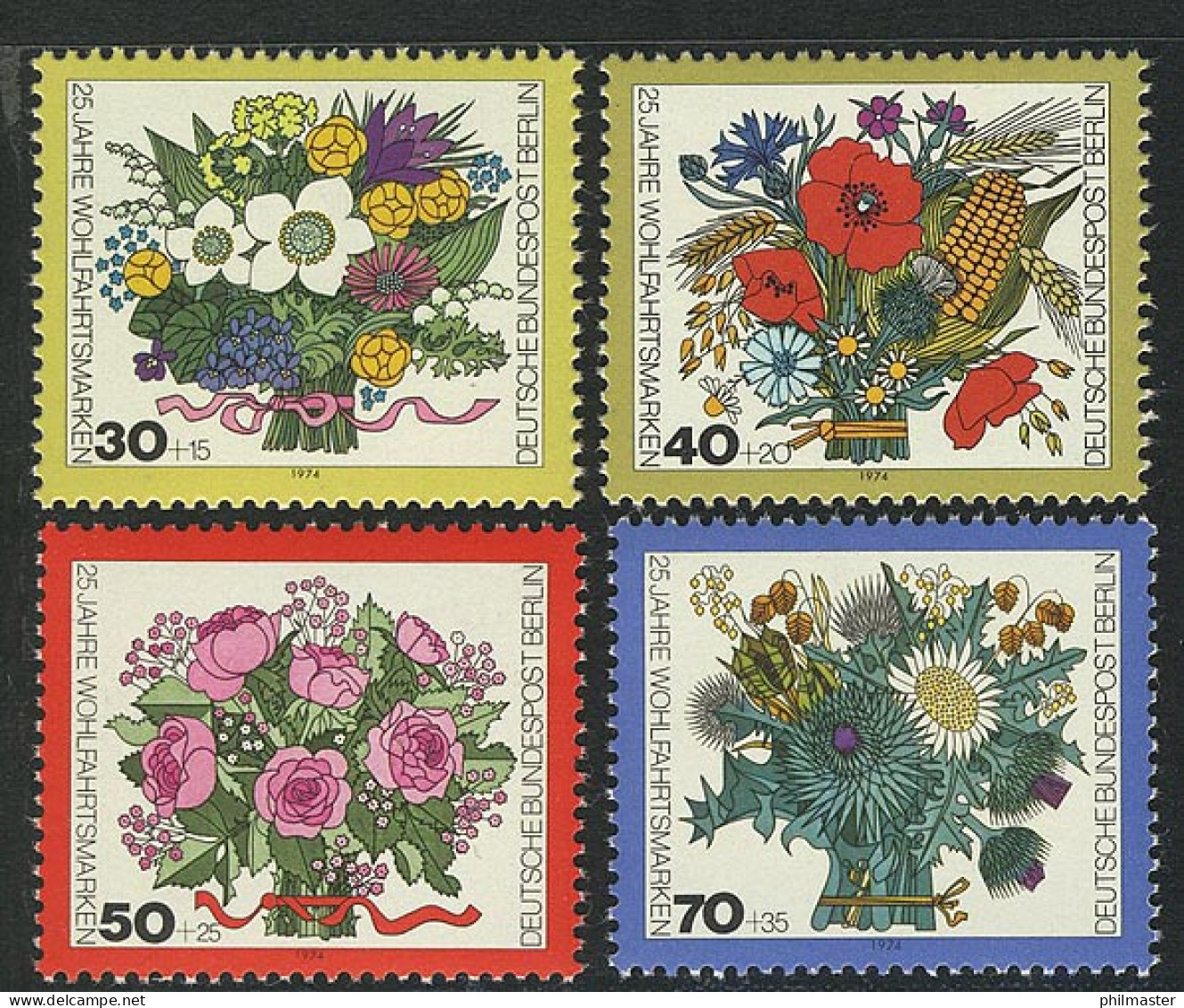 473-476 Wofa Blumensträuße 1974, Satz Postfrisch ** - Nuovi