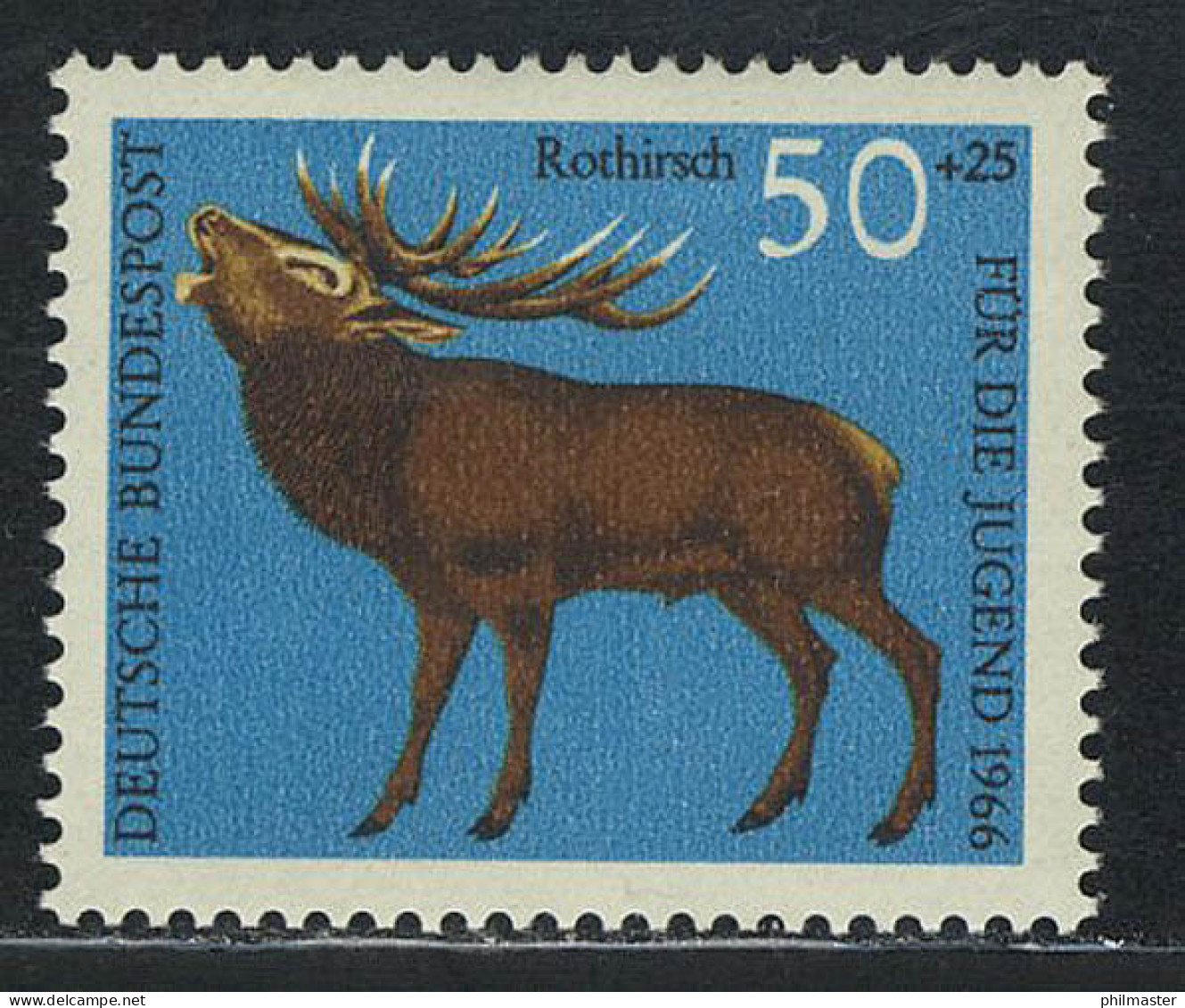 514 Jugend Hochwild 50+25 Pf Rothirsch ** - Unused Stamps