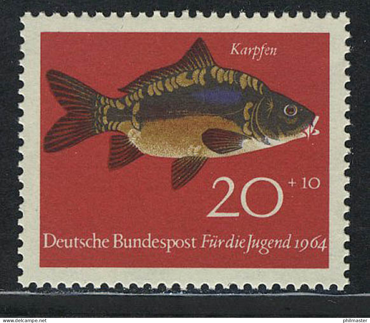 414 Jugend Fische 20+10 Pf Karpfen ** - Unused Stamps