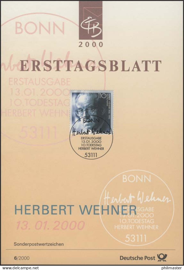 ETB 06/2000 Herbert Wehner, Politiker - 1991-2000