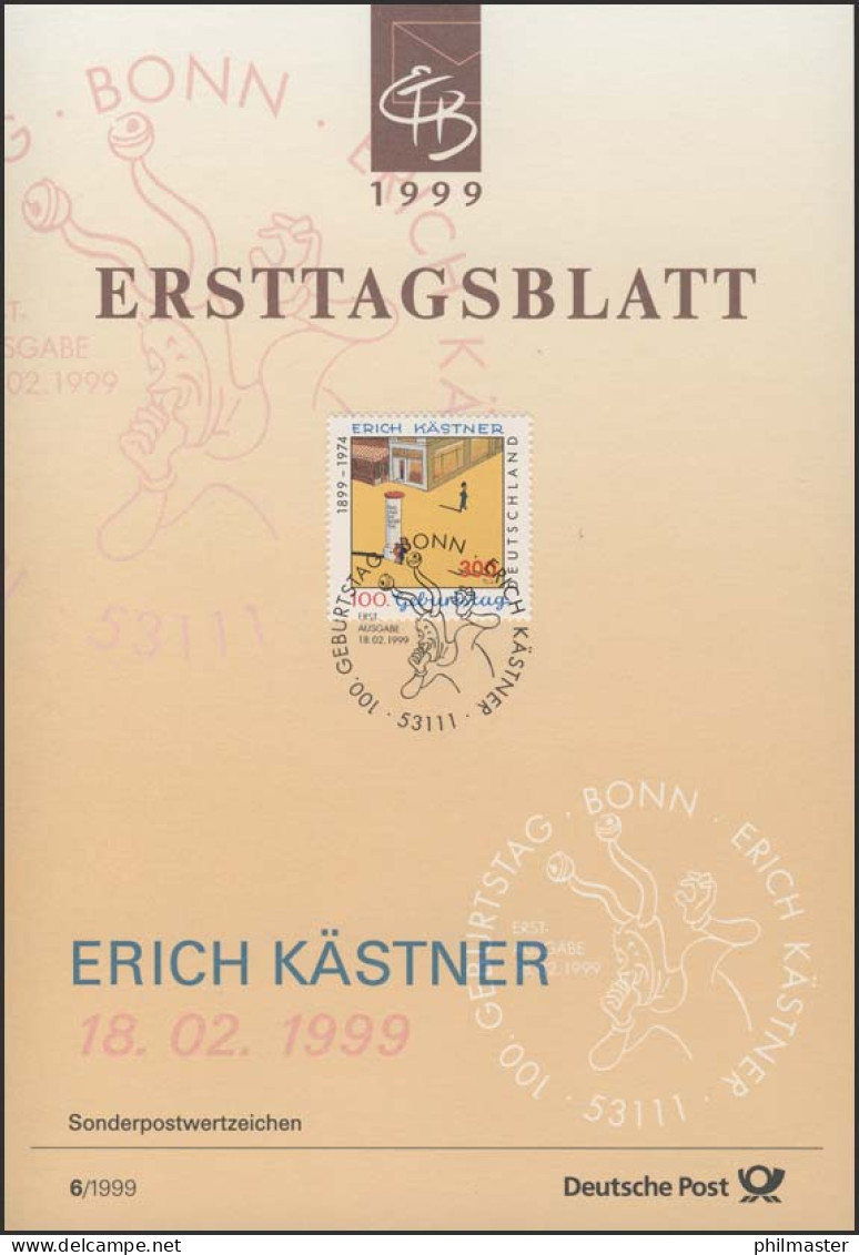 ETB 06/1999 Erich Kästner, Schriftsteller - 1991-2000