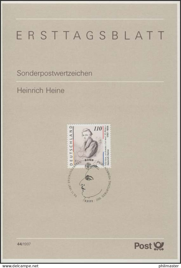 ETB 44/1997 Heinrich Heine, Dichter - 1991-2000