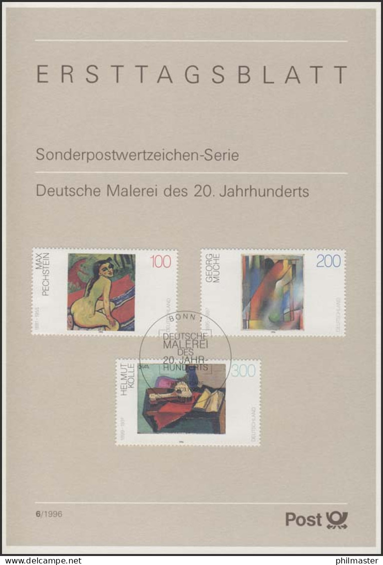 ETB 06/1996 Malerei, Pechstein, Runge, Kolle - 1991-2000
