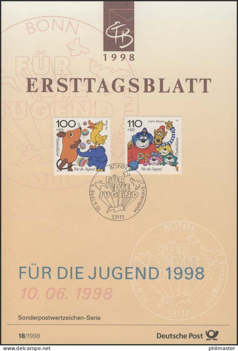 ETB 18+18a/1998 Maus, Sandmann, Maja, Pumuckl, Blaubär - 1991-2000