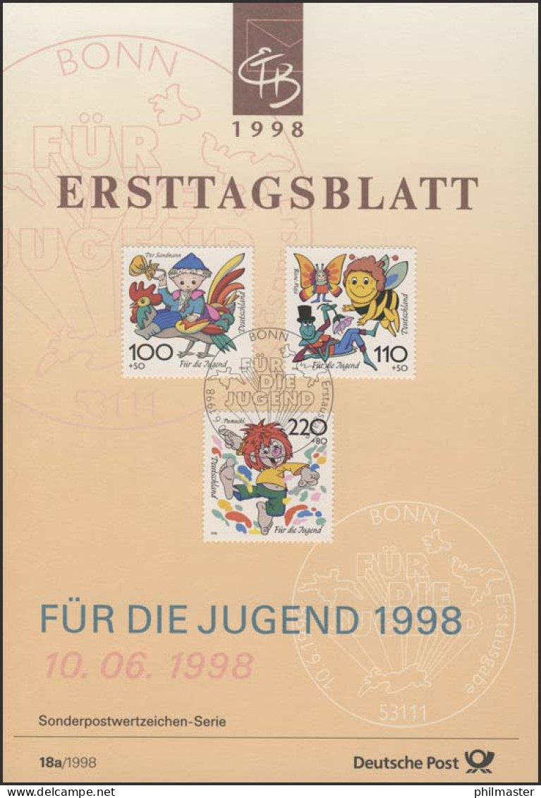 ETB 18+18a/1998 Maus, Sandmann, Maja, Pumuckl, Blaubär - 1991-2000