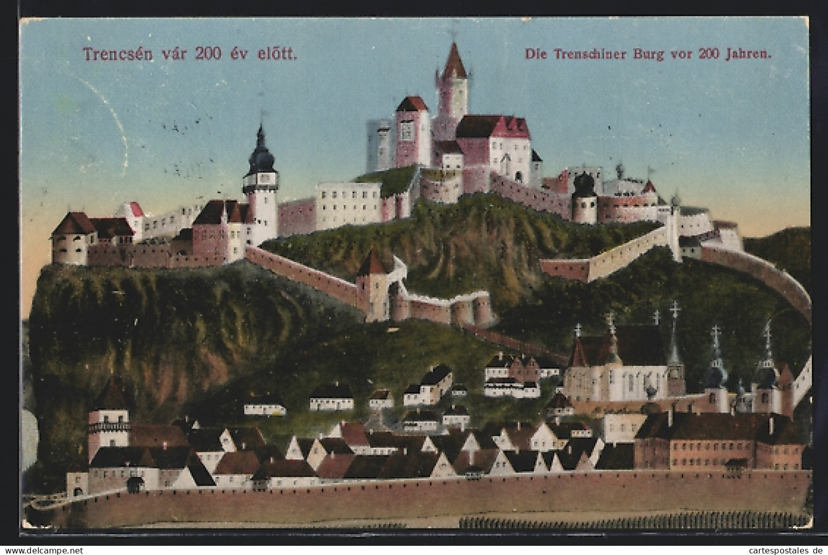 AK Trencsén, Die Trenschiner Burg Vor 200 Jahren  - Slovakia