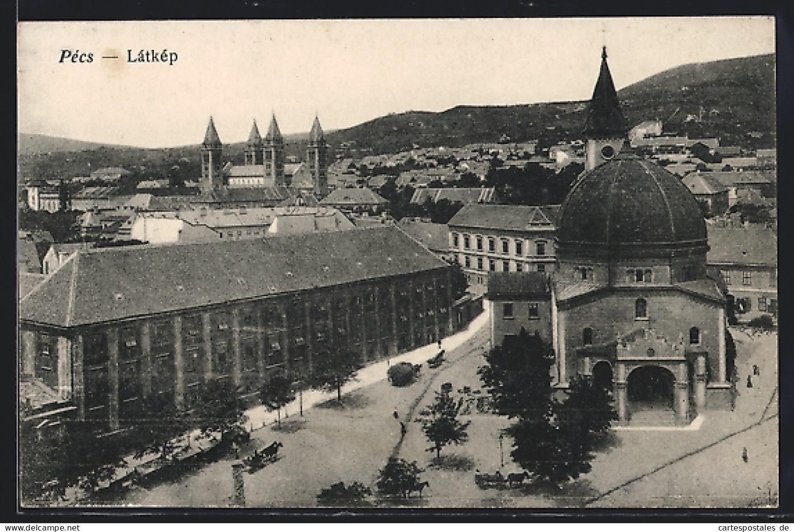 AK Pecs, Látkép, Platz Mit Kirche  - Hongrie
