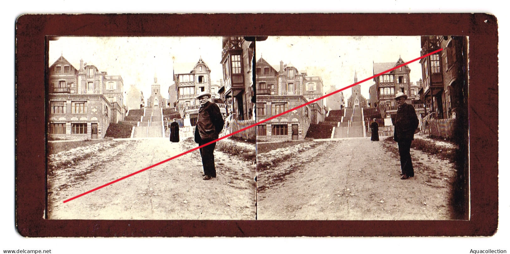 AULT - ONIVAL (80). Photographie Stéréoscopique Sur Carton Fort. Le Docteur Baudoin & La Chapelle. 1890-1900 - Onival