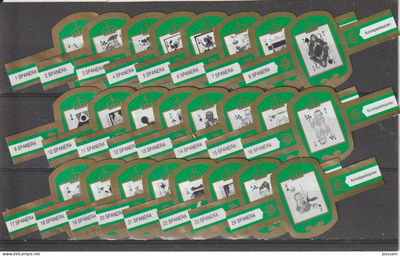Reeks   375   Speelkaarten    ,24  Stuks Compleet   , Sigarenbanden Vitolas , Etiquette - Cigar Bands