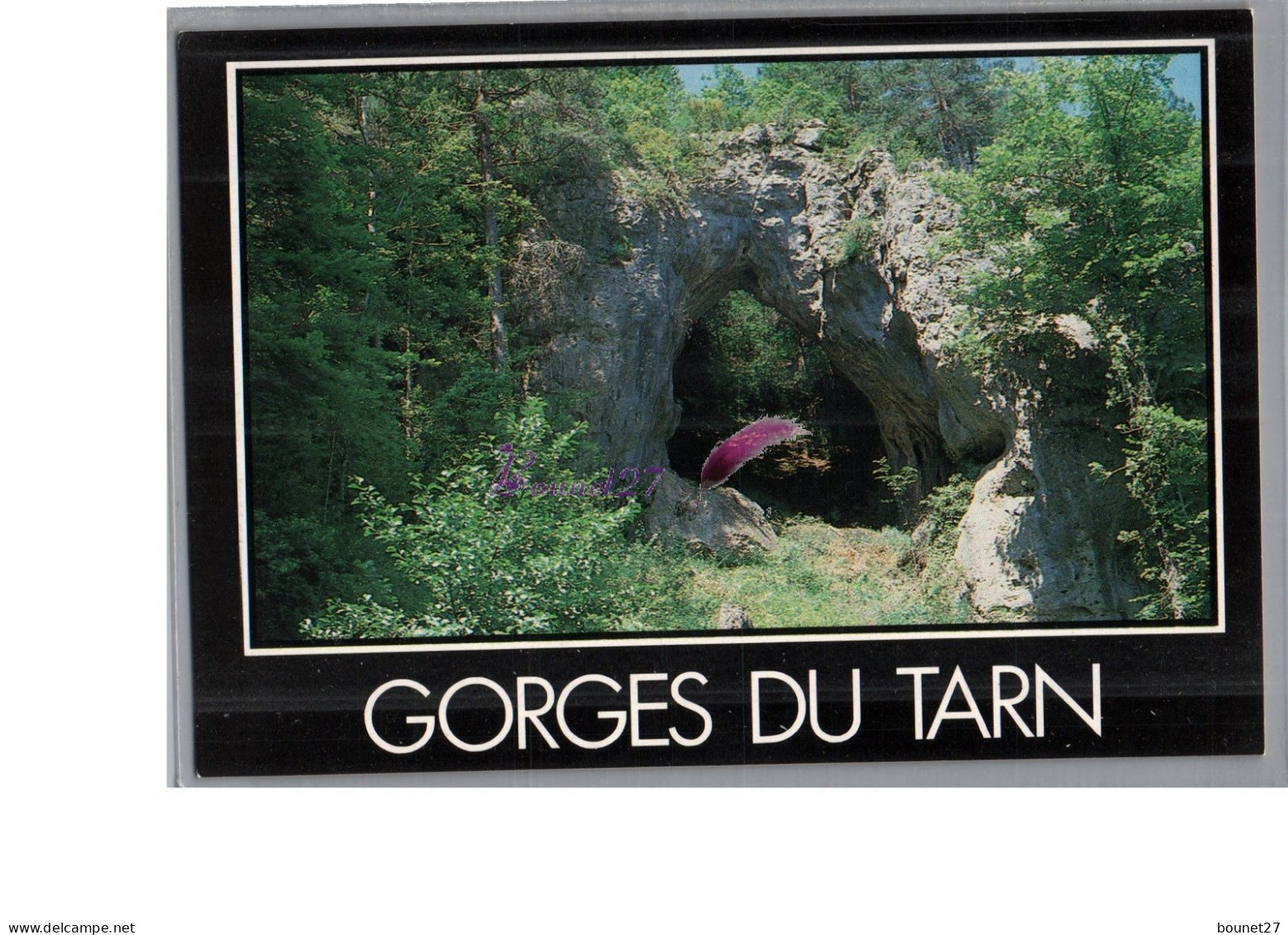 GORGES DU TARN 48 - Arche Naturelle Sur Les Bords Du Tarn Voute Sous La Roche Trou Carte Vierge - Gorges Du Tarn
