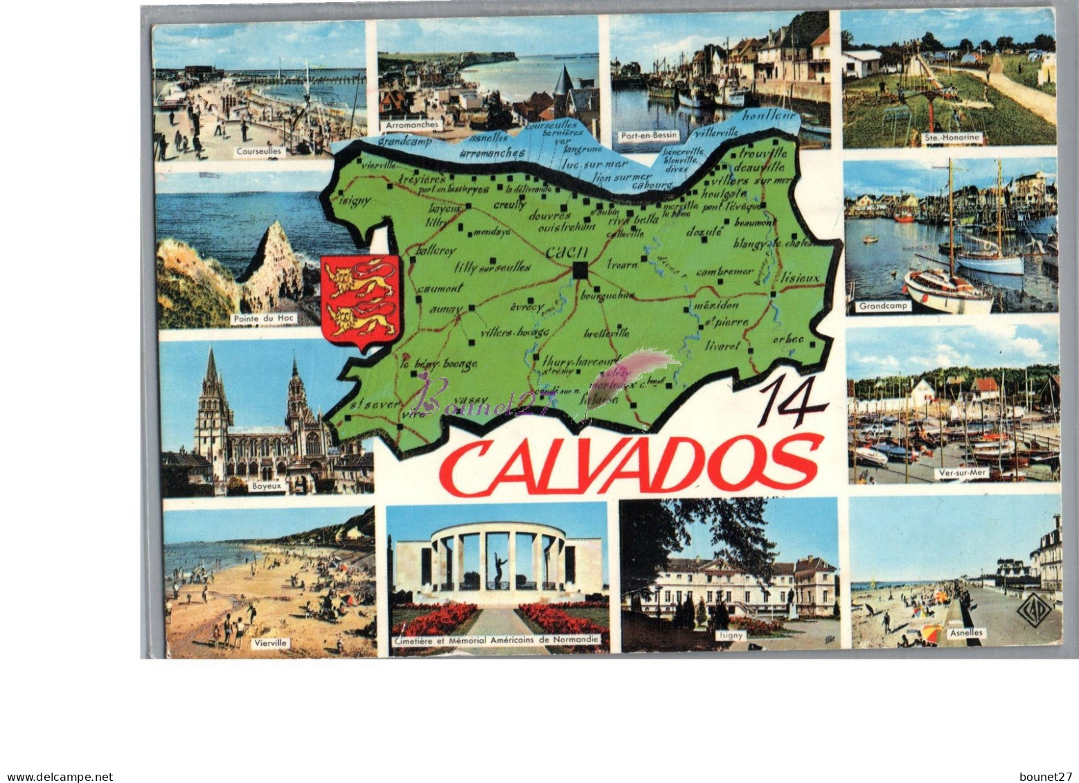 CALVADOS 14 - Plan Carte Du Departement Bayeux Courseulles Grandcamp Asnelles  - Autres & Non Classés