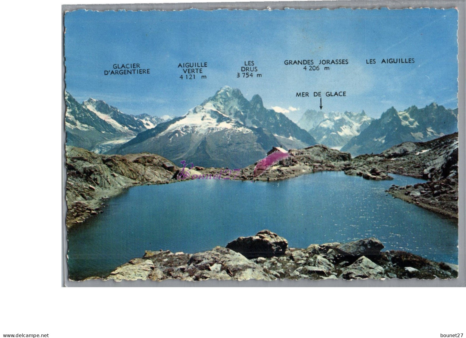 VALLEE DE CHAMONIX MONT BLANC 74 - Le Lac Blanc Vue Generale Glacier Aiguille Verte Jorasses Mer De Glace - Chamonix-Mont-Blanc