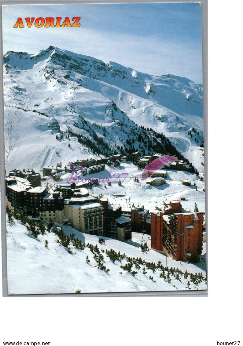 AVORIAZ 74 - Vue Generale De La Station Et De La Ville Et Les Pistes Des Hauts Forts 1991 - Avoriaz