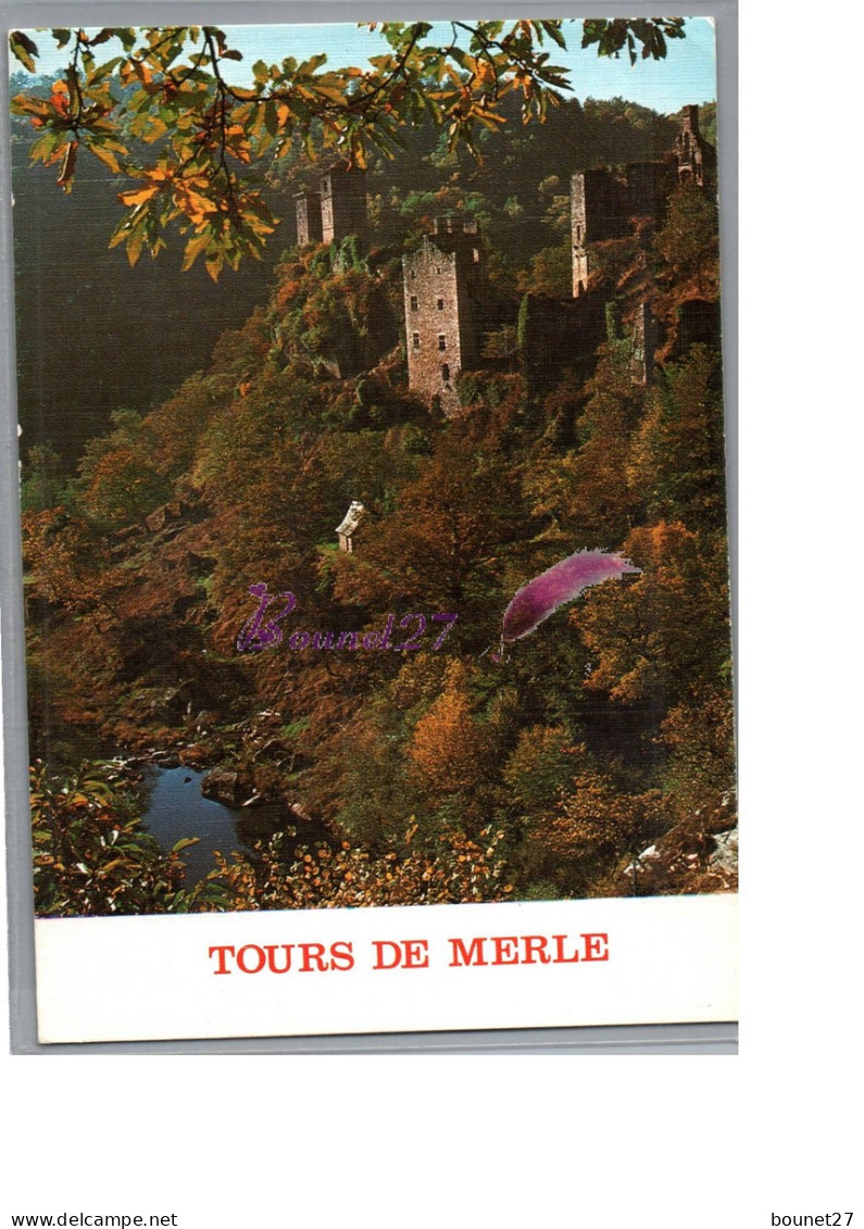 LES TOURS DE MERLE 19 - Vue Generale De La Cité Féodale Surplombant La Maronne  - Sonstige & Ohne Zuordnung